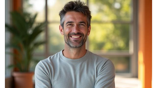 Ritratto di un wellness coach sorridente di Eco Alata.