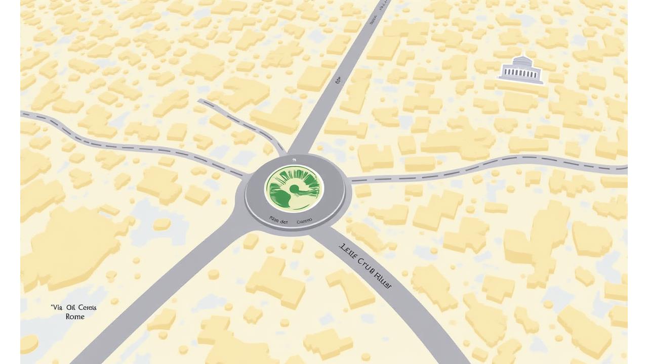 Mappa della sede Eco Alata in Via del Corso, Roma, evidenziando il centro storico.