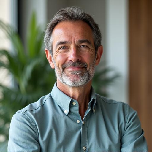 Prof. Marco Bianchi, Esperto di Mindfulness, in posa rilassata e meditativa