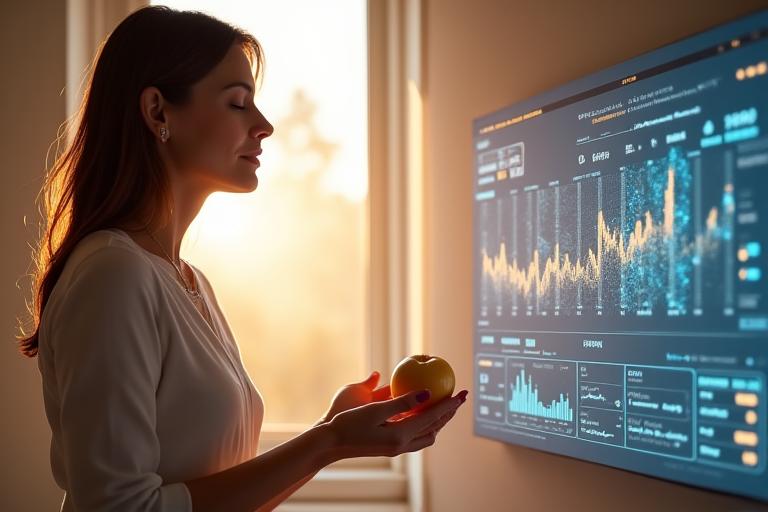 Demo interattiva della piattaforma Eco Alata che mostra suggerimenti personalizzati sul sonno, l'alimentazione e l'esercizio fisico per un profilo utente specifico.